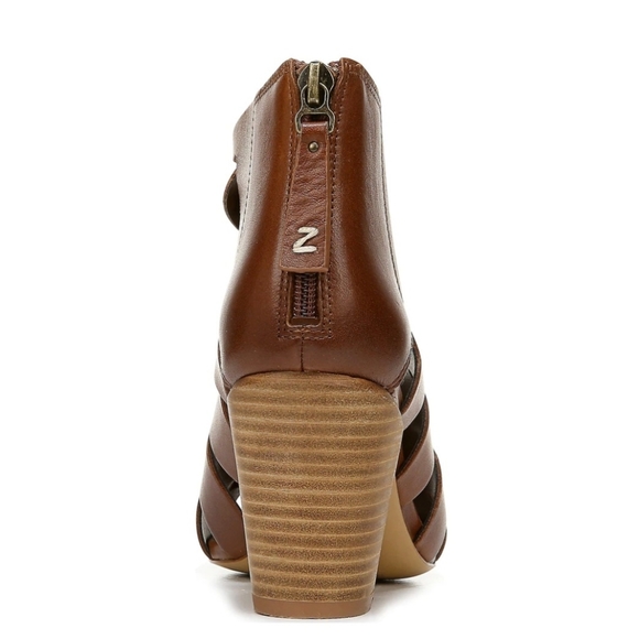 Cognac ankle heel peep toe sandle - Picture 6 of 6